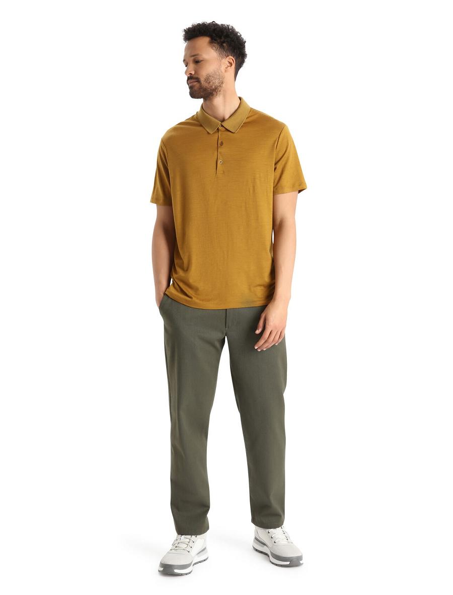 Clove Icebreaker Merino Tech Lite II Short Sleeve Polo Men's T Shirts | AU 1159QMAZ